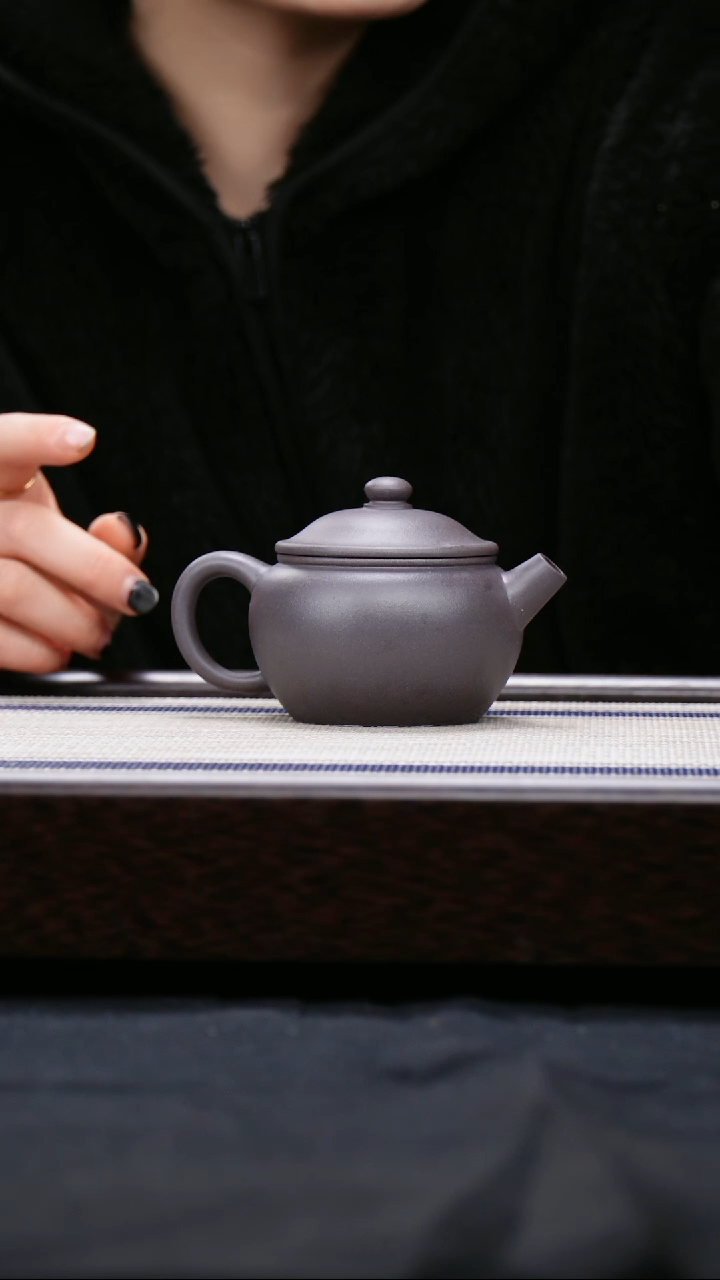【闪购商品】紫砂茶壶清灰紫泥  巨轮壶 