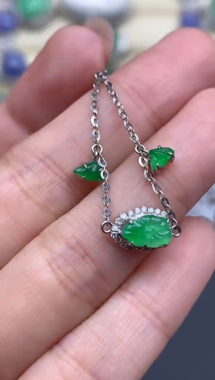 【闪购商品】翡翠手链18K金镶嵌717-中国好珍宝