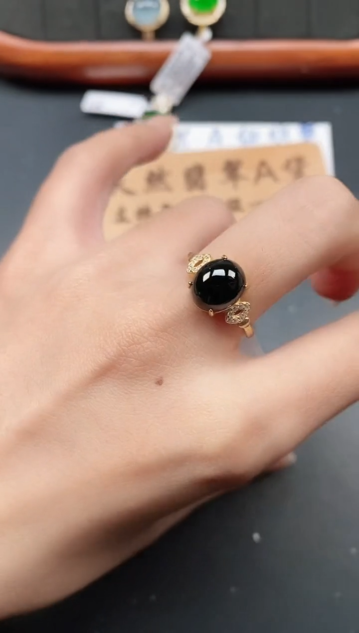 银S925镶嵌戒指翡翠111