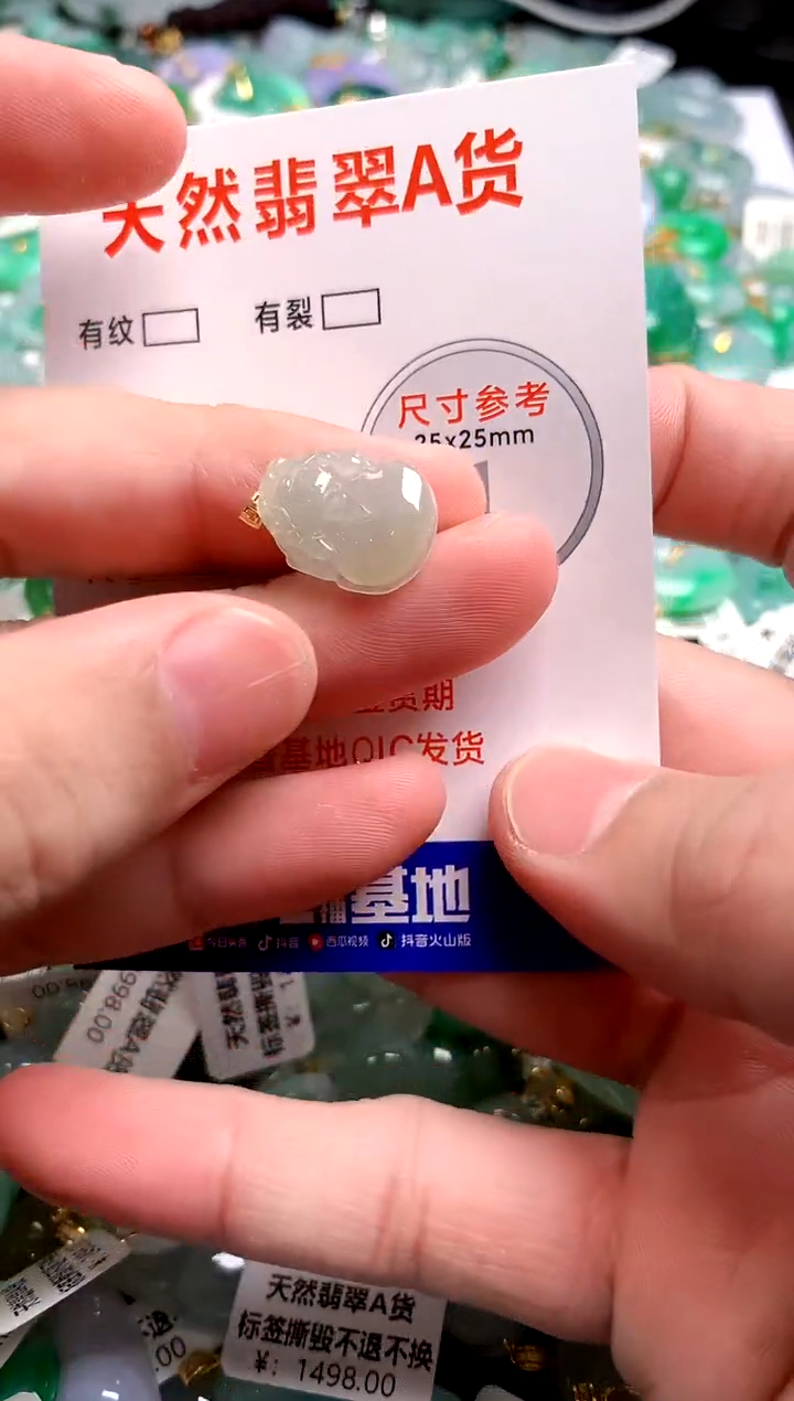 翡翠18K金镶嵌颈饰24002462