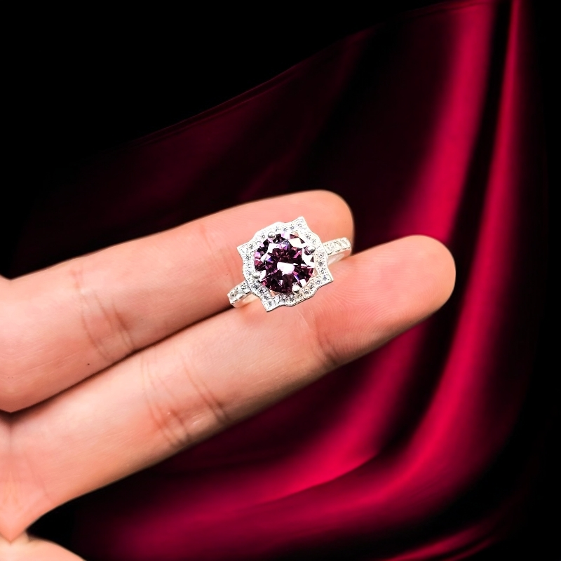  如懿矿区高订387-典藏D色FL精切版925银戒指