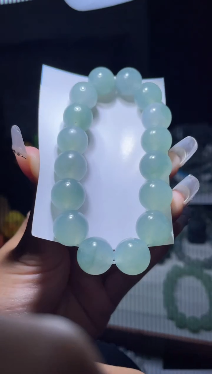 定制翡翠未镶嵌天然缅甸A货翡翠手串43