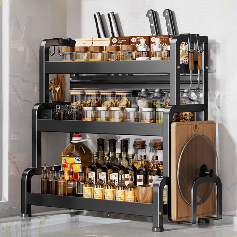 加厚调料架厨房调味品置物架台面佐料刀具筷子多功能调料架收纳架