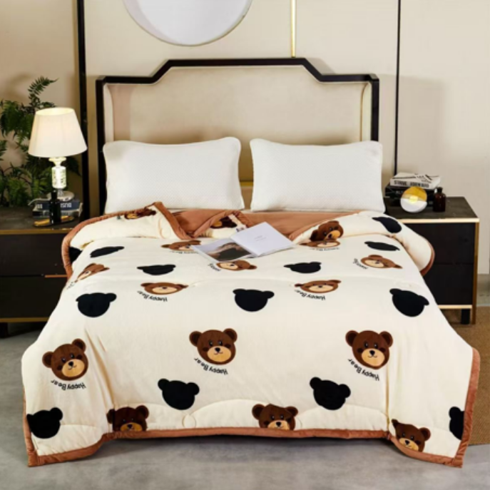 【绒被子】熊头150X200CM 卡通简约 可手洗机洗