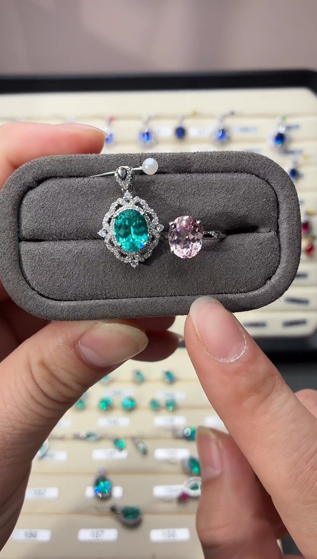 6萤石（处理）无品牌 925银 轻奢女神款樱花粉色系