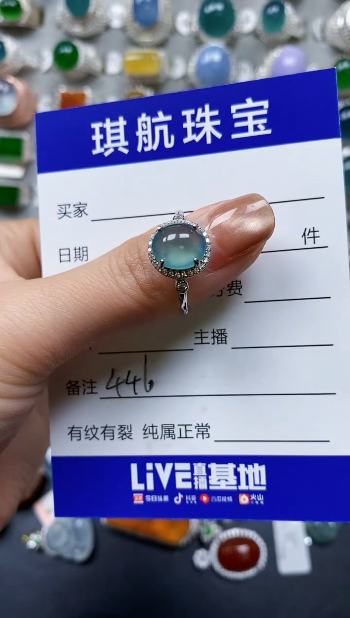 【闪购商品】翡翠戒指银S925镶嵌0446