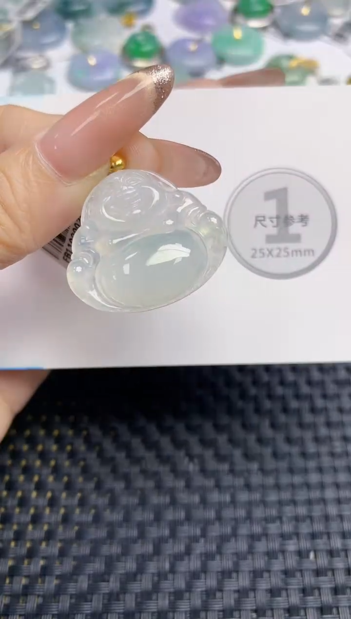 颈饰18K金镶嵌翡翠天然缅甸A货翡翠百元以上9元证书费自理1