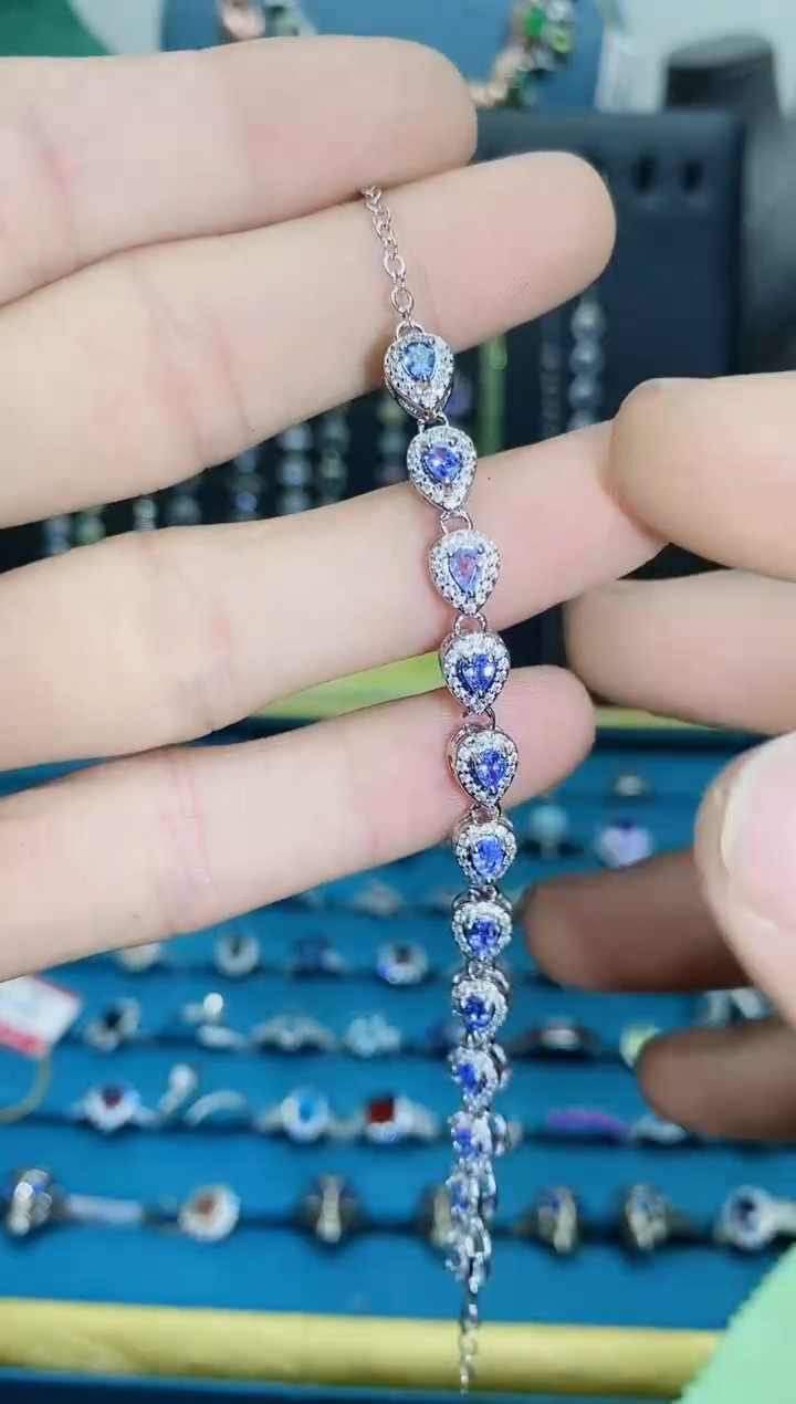 【闪购商品】坦桑石手链银S925镶嵌11121
