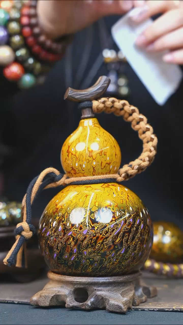 【闪购商品】WV182漆艺酒葫芦不包手串及旋转底座