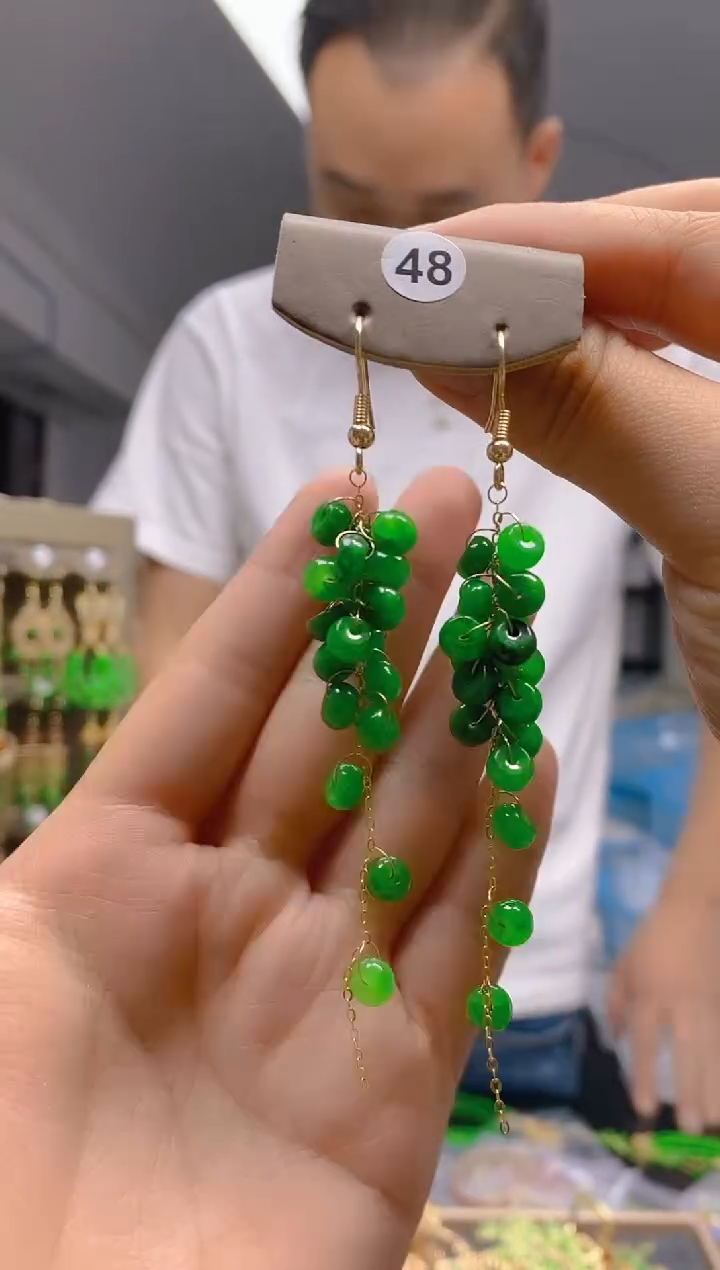 【闪购商品】翡翠耳饰合金0161翡翠耳钩