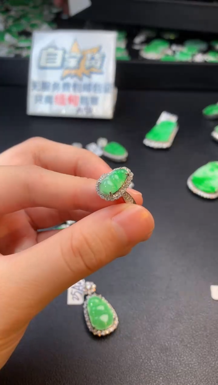 【闪购商品】翡翠戒指银S925镶嵌翡翠