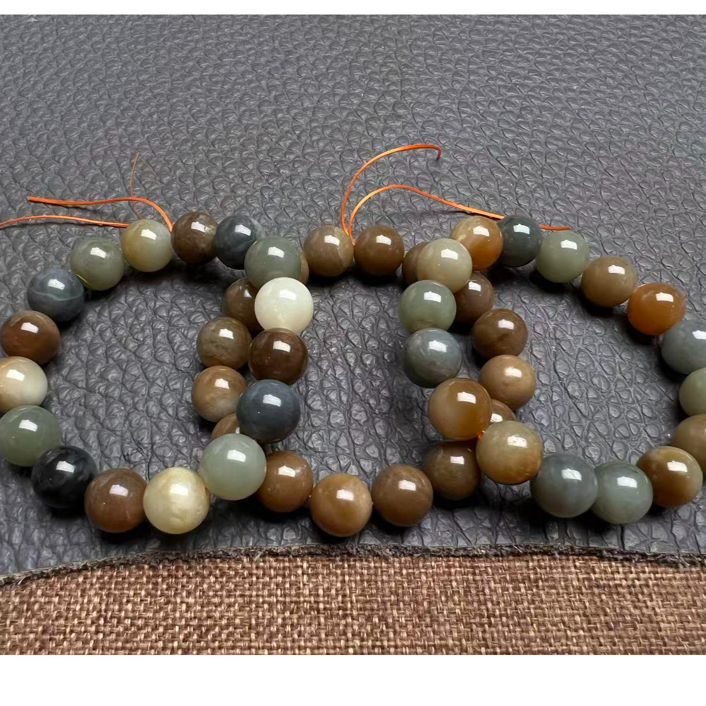 【欣玉推荐】和田玉高货多宝圆珠牛轧糖手串5D-2约12mm