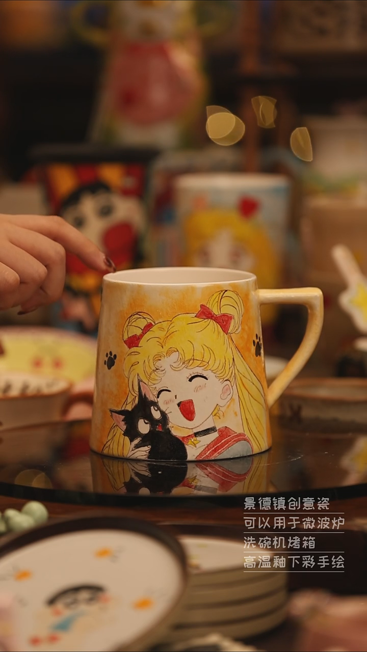 陶瓷景德镇可爱陶瓷釉下彩绘设计师款