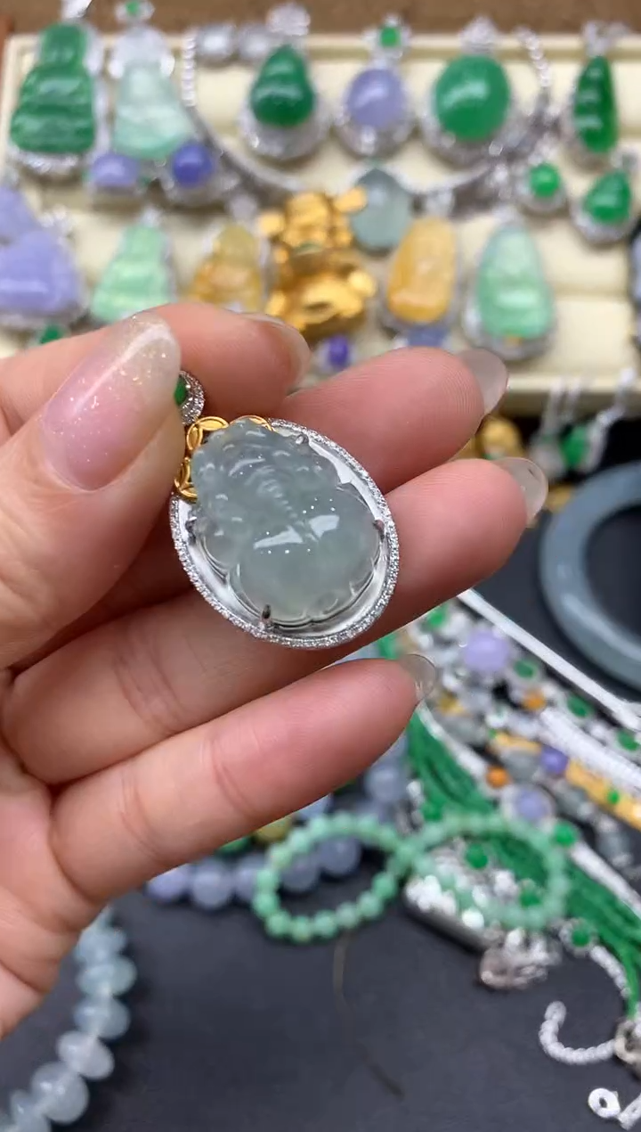 【闪购商品】翡翠颈饰18K金镶嵌377-中国好珍宝