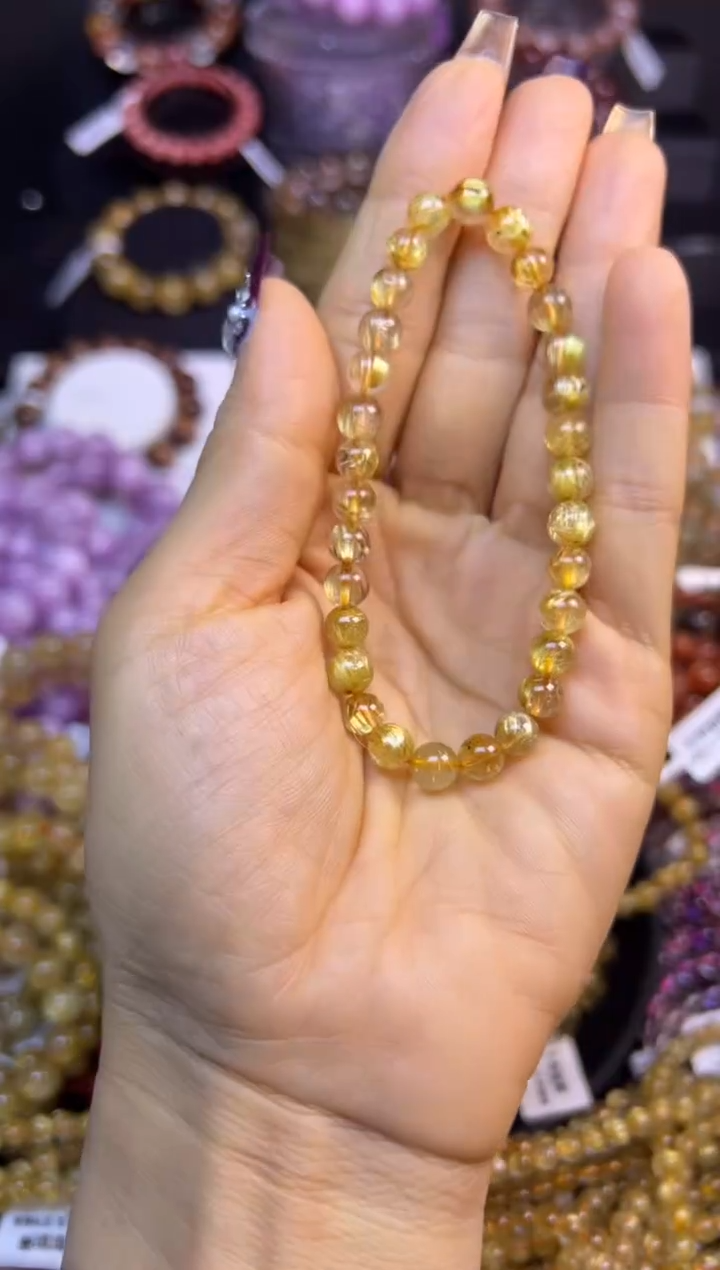 未镶嵌手串水晶金发晶6.2mm