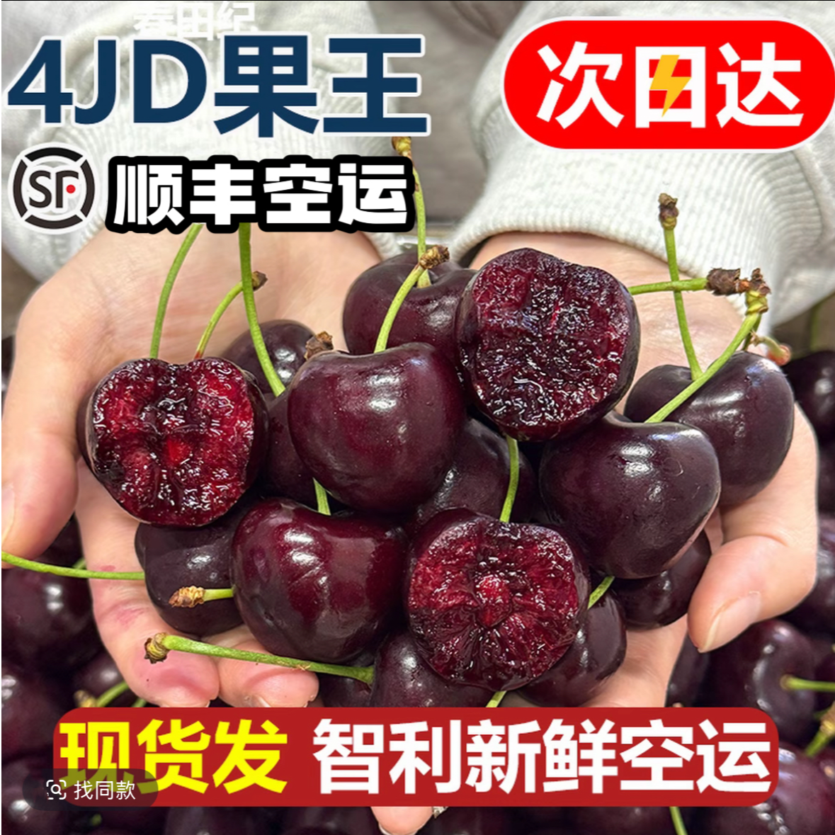 A【4JDD果王车厘子】 智利空运桑提娜车厘子樱桃800g内附果径卡桑提娜樱桃智利共和国