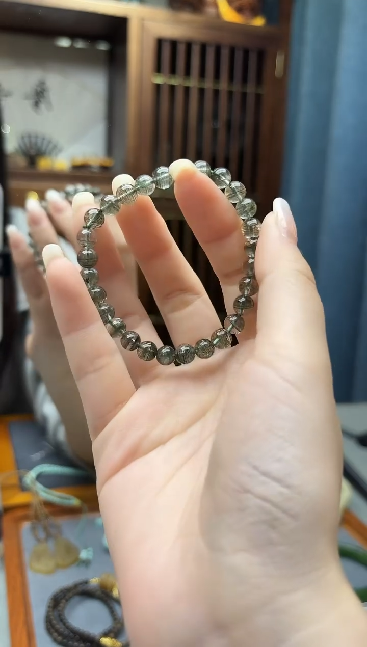 未镶嵌车挂水晶绿幽灵水晶手串ZD