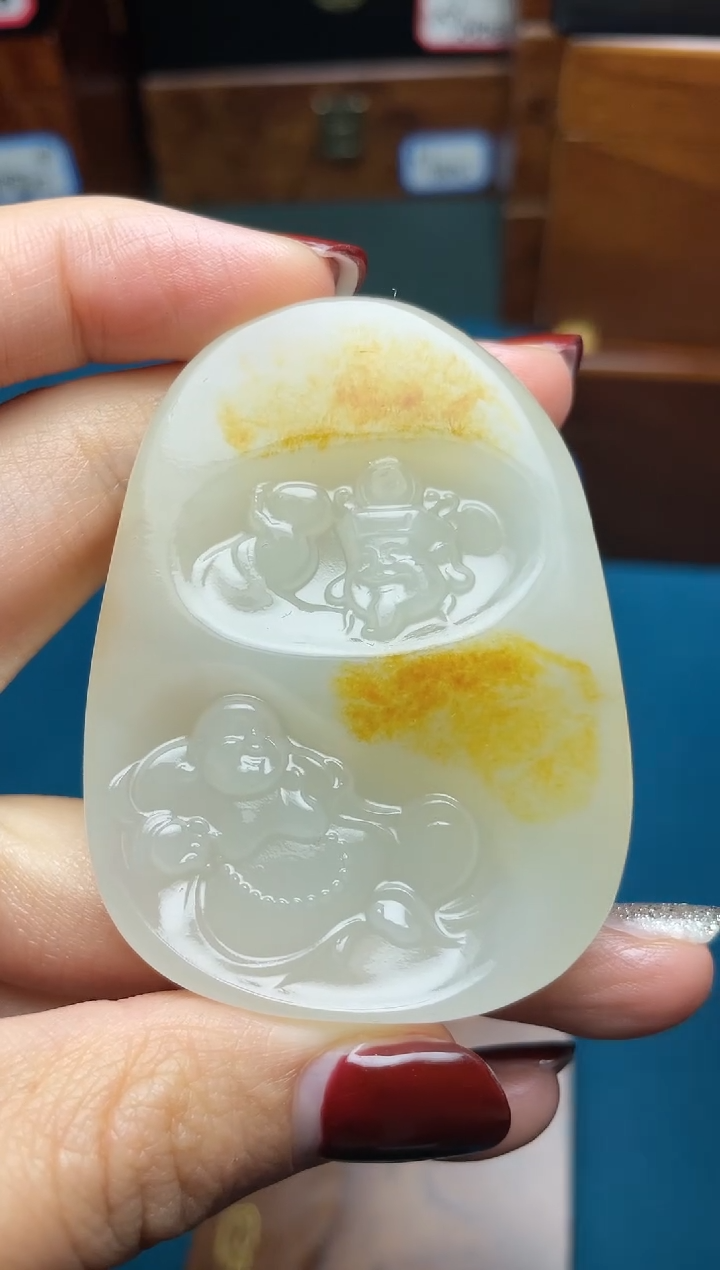 和田玉未镶嵌挂件响和田玉