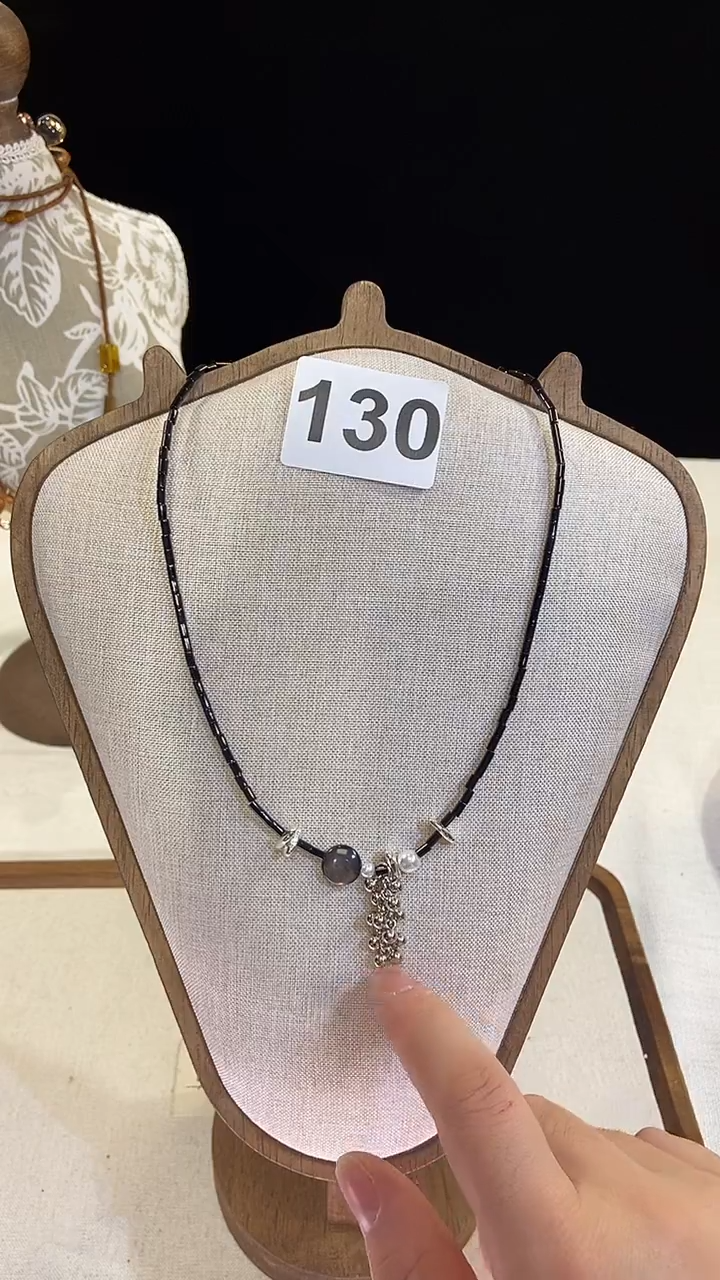 项链钛钢淡水珍珠130