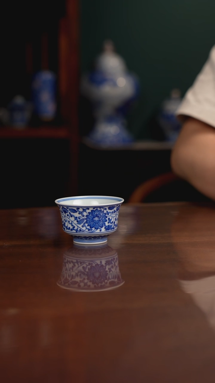 晓月柴窑 缠枝主人杯