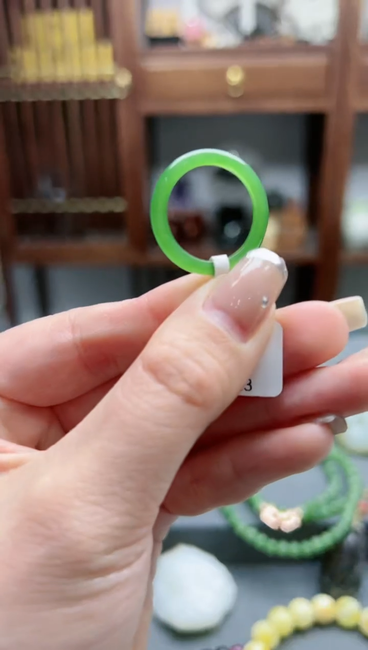 【闪购商品】和田玉指环未镶嵌碧玉指环17-18号BDD