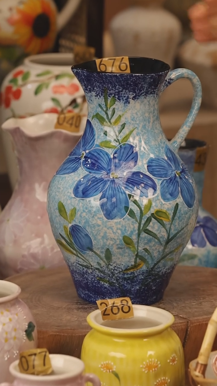 陶瓷景德镇设计师手作花器摆件侘寂风@M676@