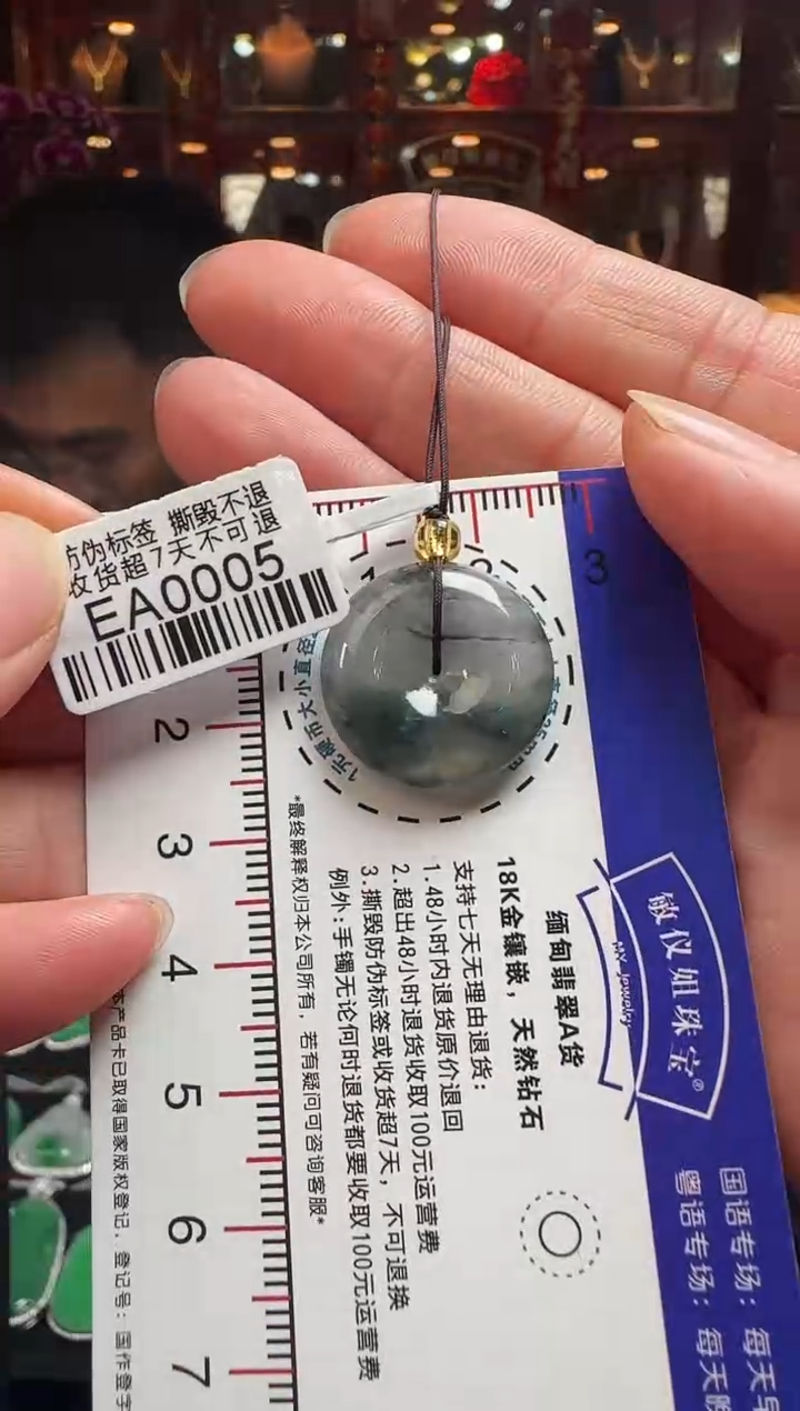 【闪购商品】翡翠颈饰未镶嵌EA0005冰乌鸡平安扣