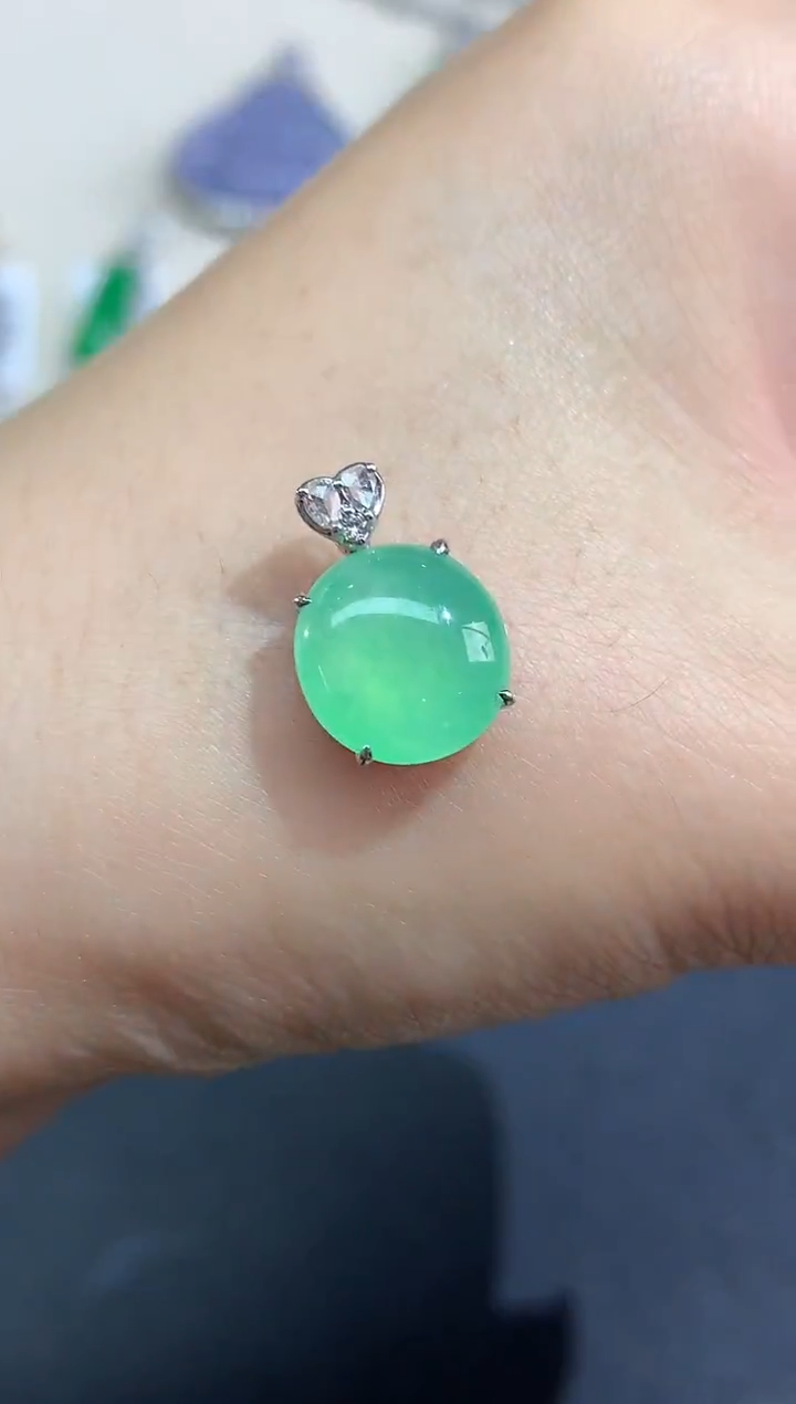 吊坠(不含链)18K金镶嵌翡翠吊坠(不含链)|3980