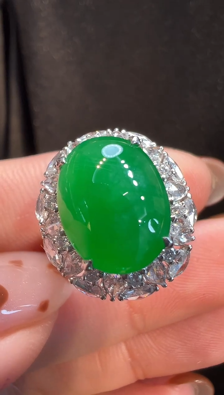 18K金镶嵌戒指翡翠AL6