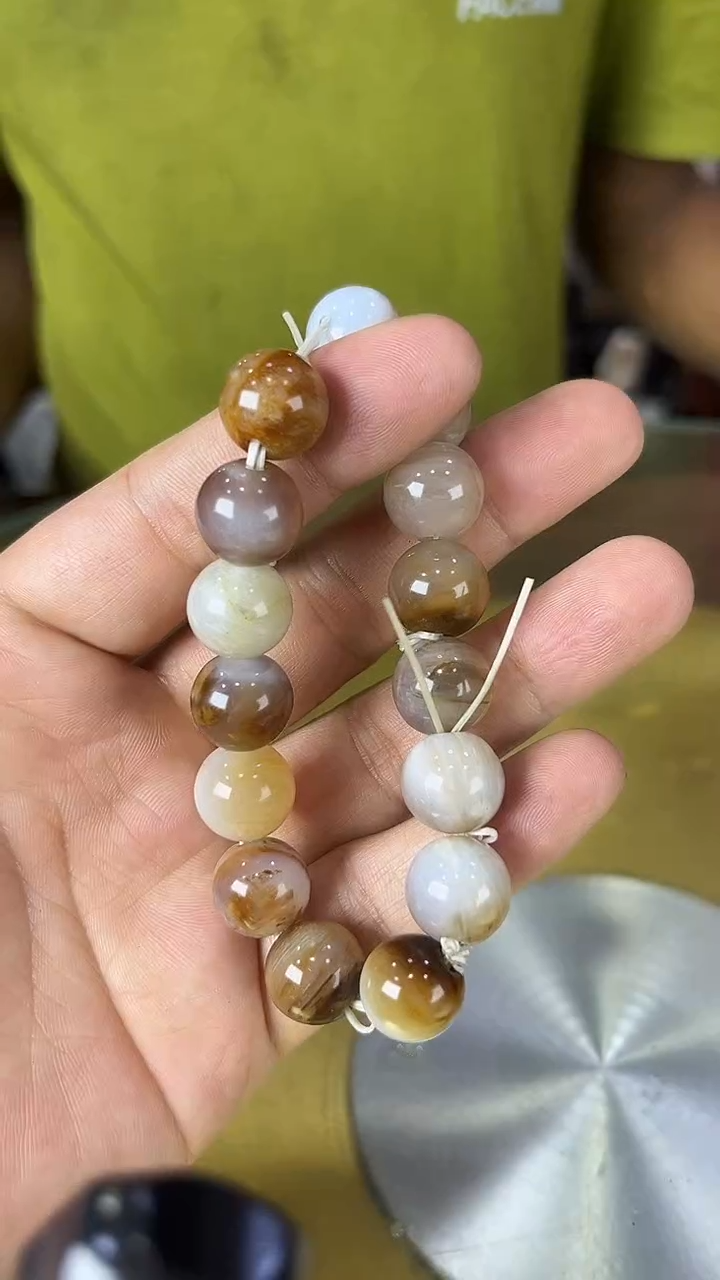 未镶嵌珠宝奇石硅化玉缅甸天然树化玉手串