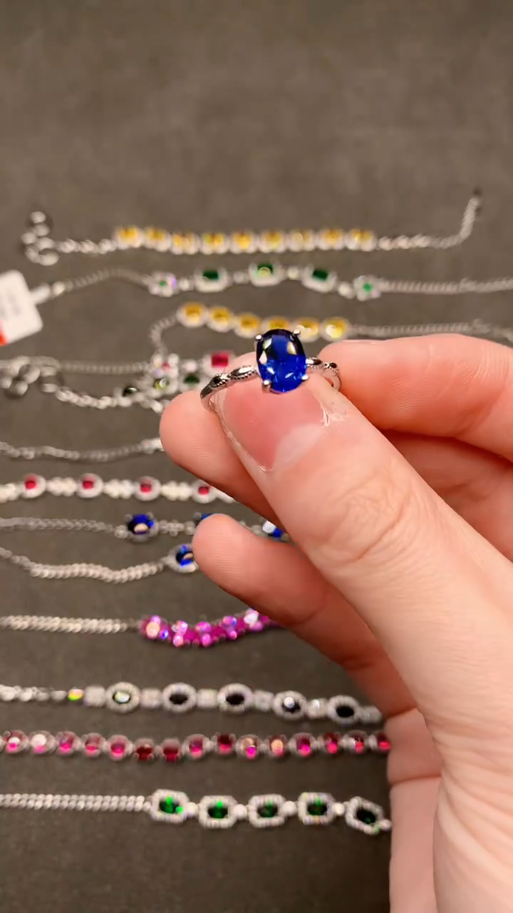 【闪购商品】蓝宝石戒指银S925镶嵌.....