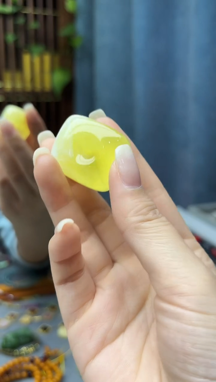 蜜蜡颈饰未镶嵌蜜蜡扣子吊坠YN编绳