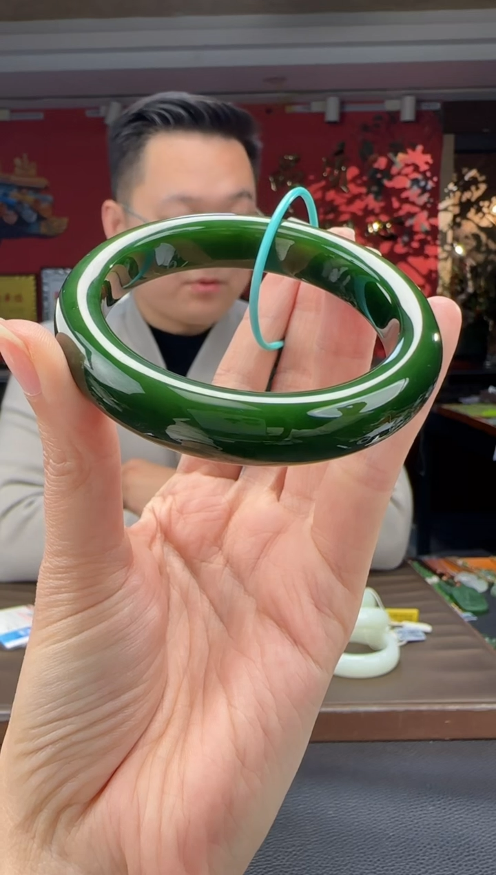 未镶嵌手镯和田玉碧玉正装手镯54-61