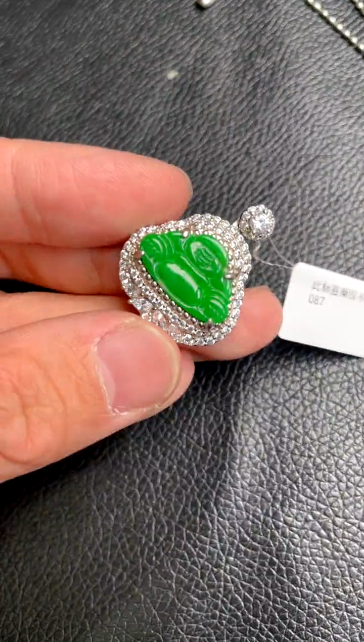 【闪购商品】翡翠吊坠(不含链)银S925镶嵌吊坠