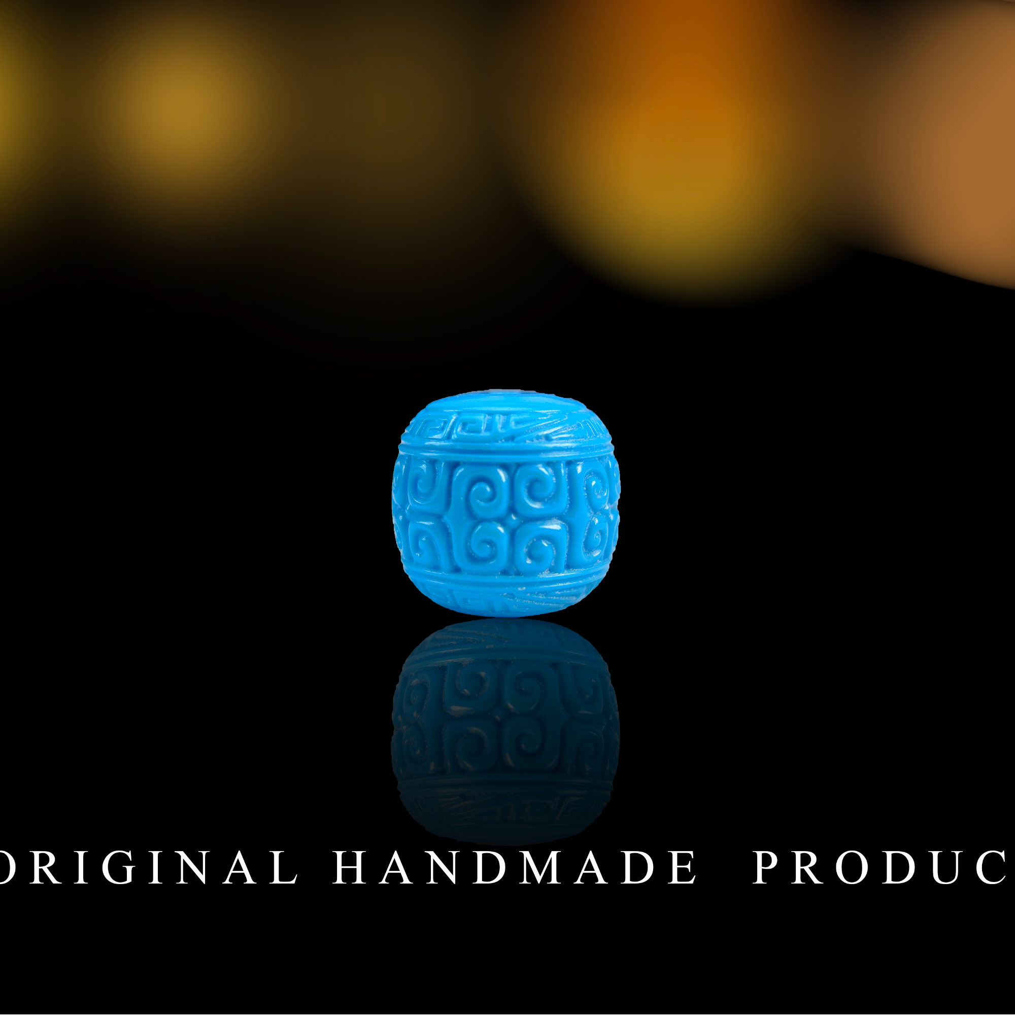 高瓷玉化雾霾蓝（10*9）回纹单珠单颗