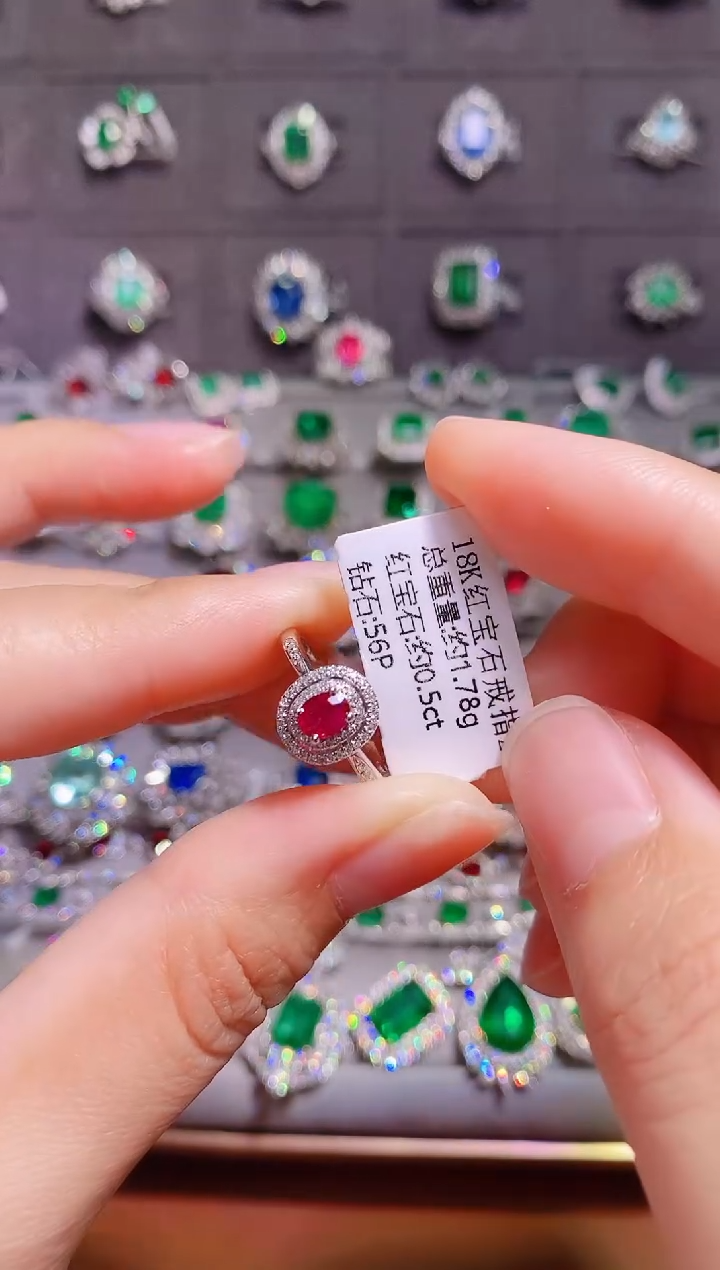 【闪购商品】红宝石18K金戒指18K金镶嵌1