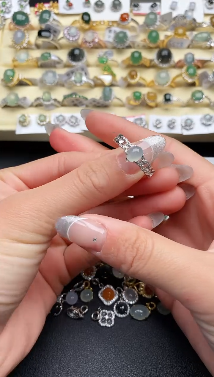 【闪购商品】翡翠戒指银S925镶嵌1111111111+1