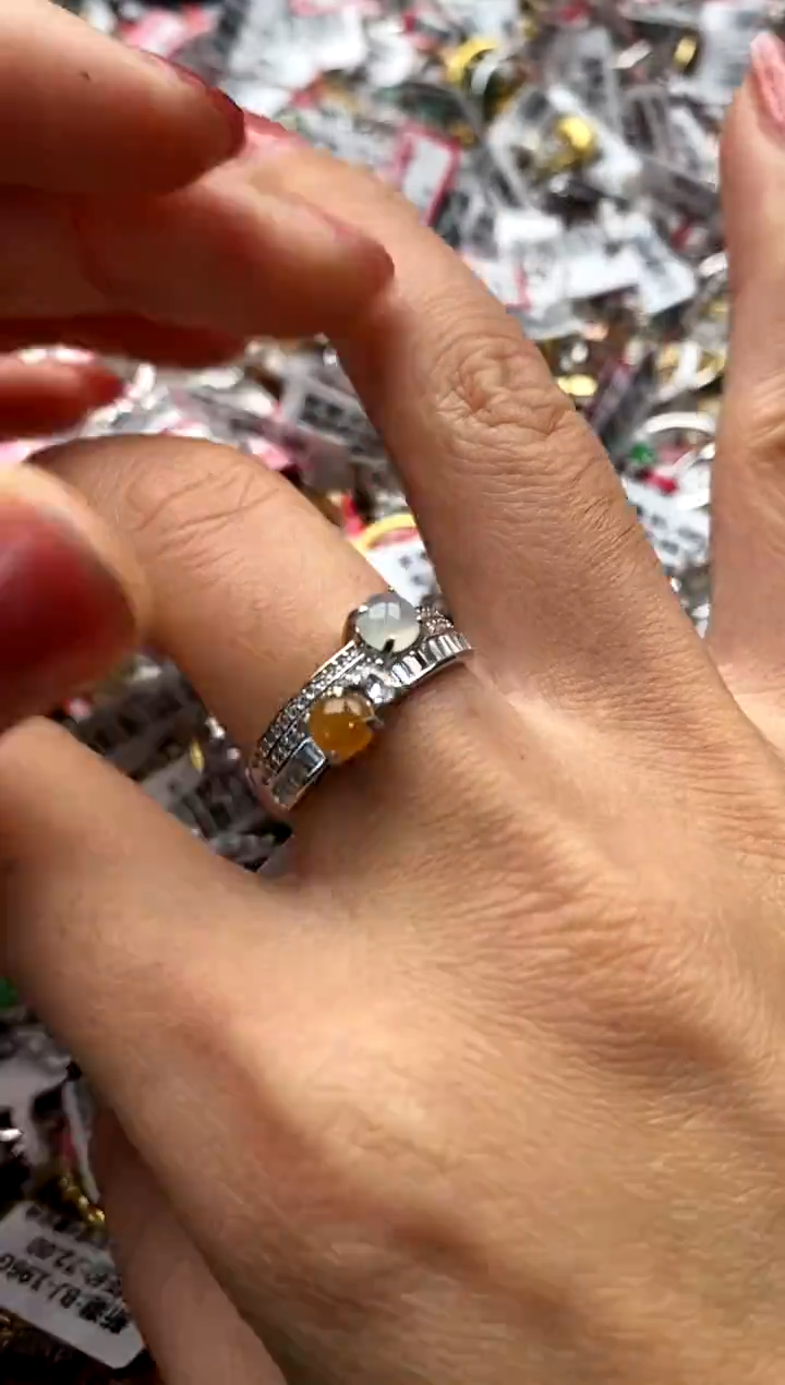 【闪购商品】翡翠戒指银S925镶嵌3333333    4