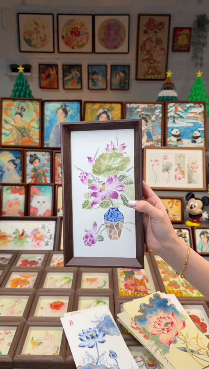 国画淸供紫荷花 手绘国画27