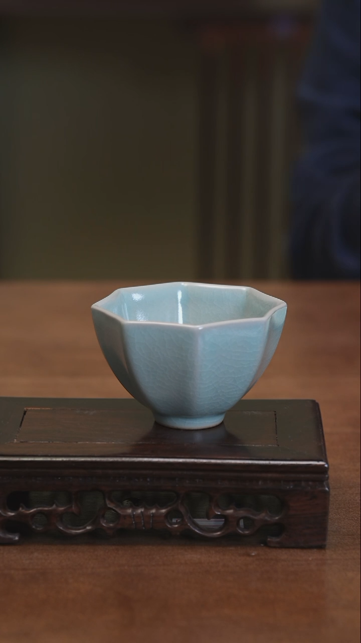 【闪购商品】清凉寺原产地手工汝瓷八方杯