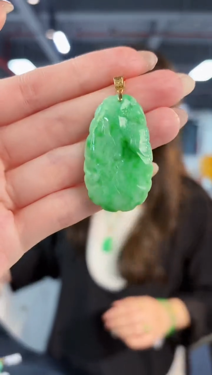 【闪购商品】翡翠颈饰18K金镶嵌缅料A货/支持复检/一件