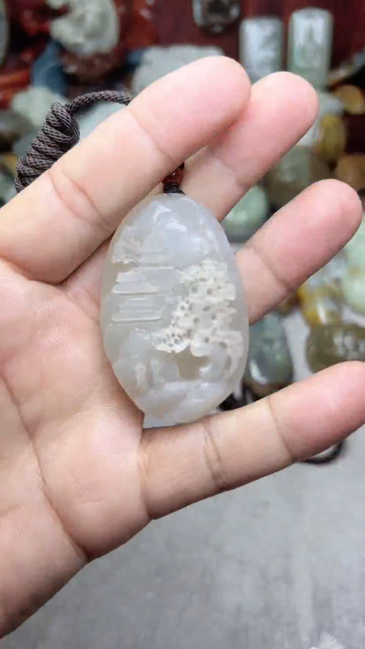 和田玉未镶嵌挂件-