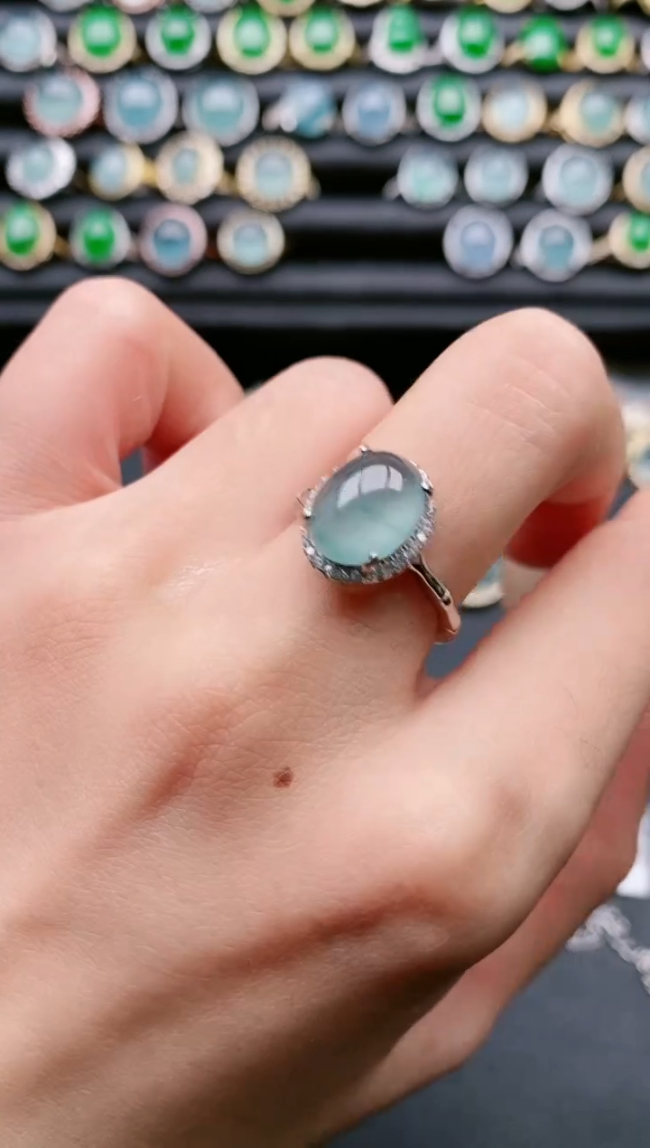 【闪购商品】翡翠戒指银S925镶嵌1111111