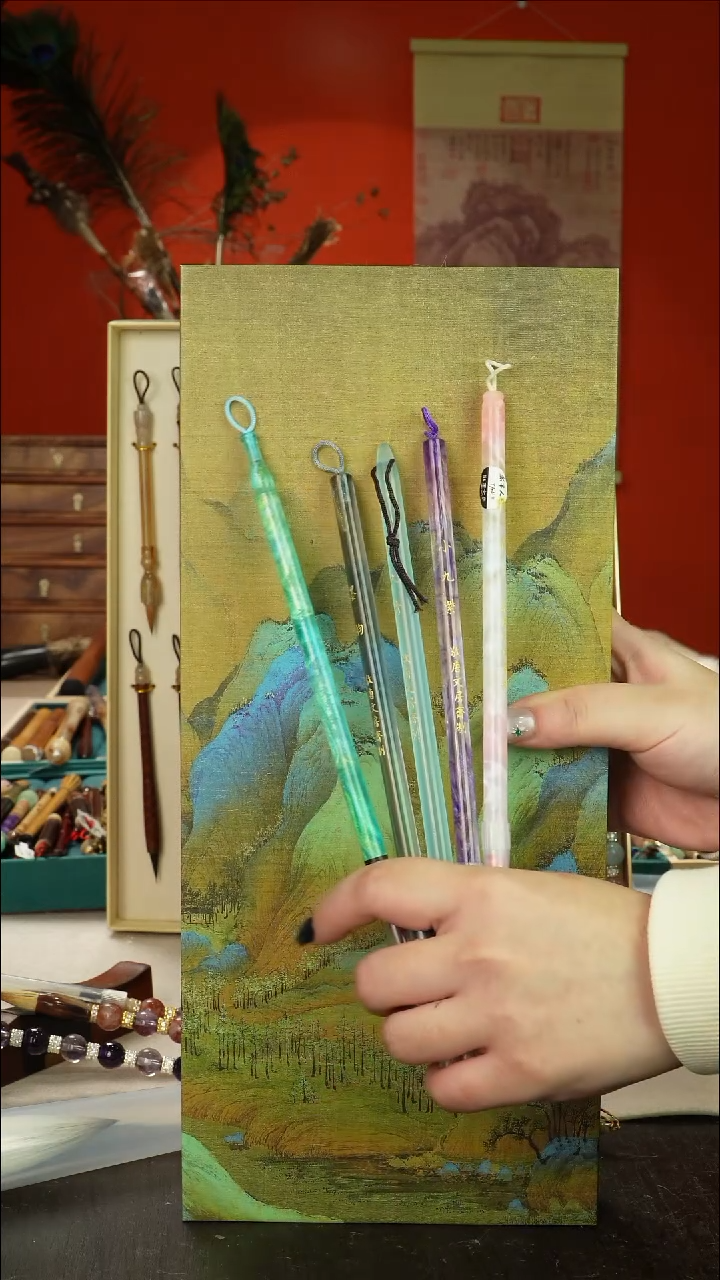 282号闪孤品高货毛笔链接 清水试笔 蘸墨不退