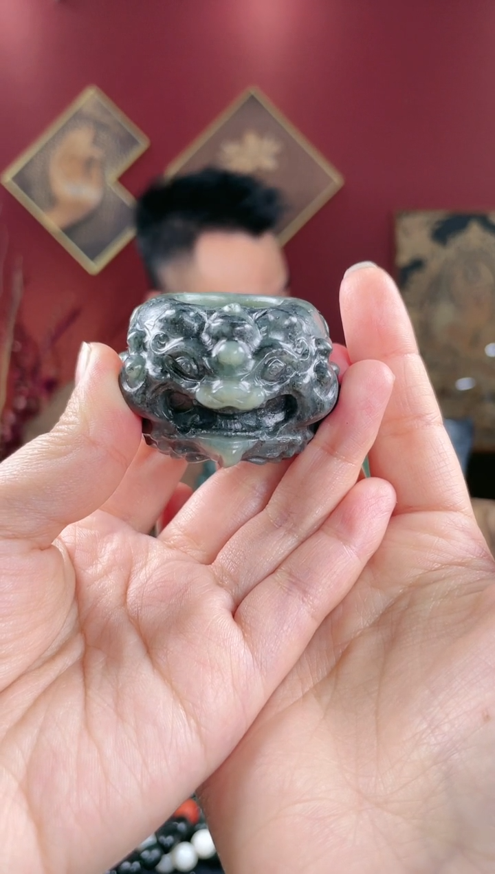 【闪购商品】和田玉戒指未镶嵌兽面扳指