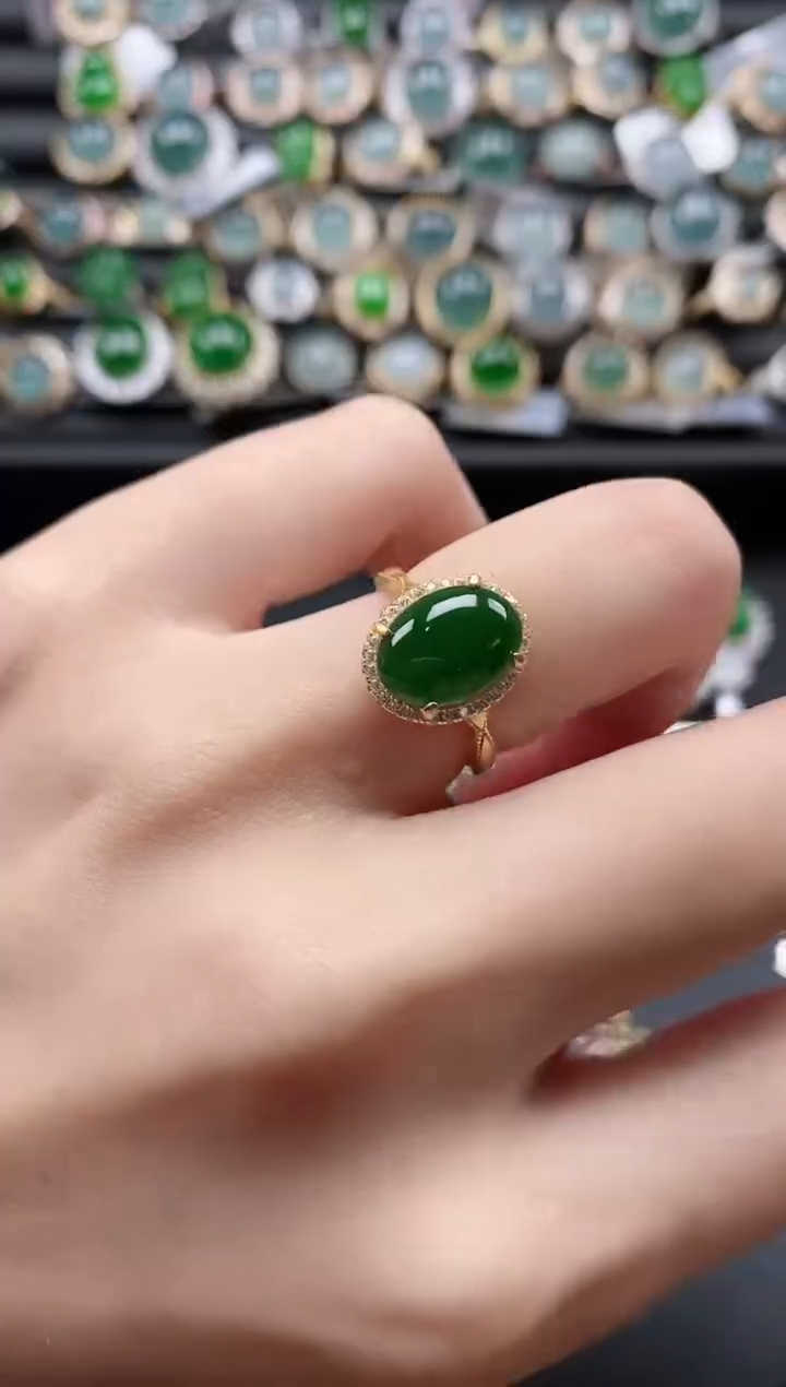 【闪购商品】翡翠戒指银S925镶嵌51511