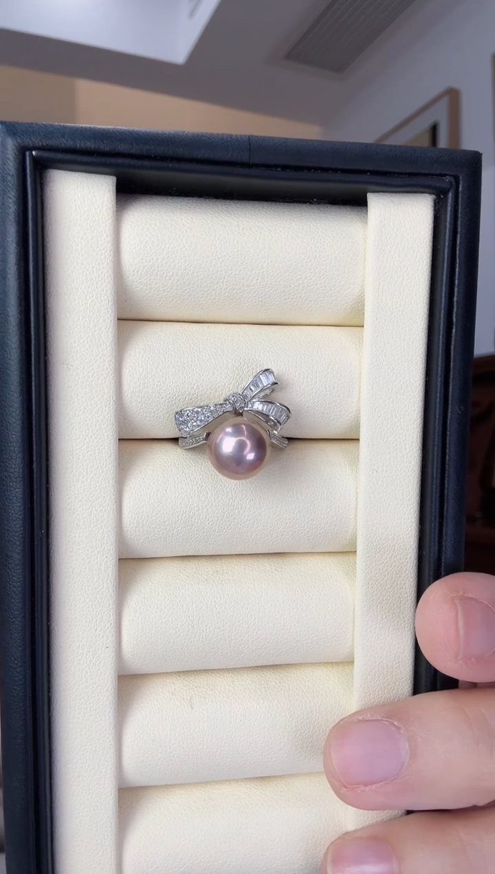 【闪购商品】淡水珍珠戒指银S925镶嵌SGYS微生长纹绮丽紫珠