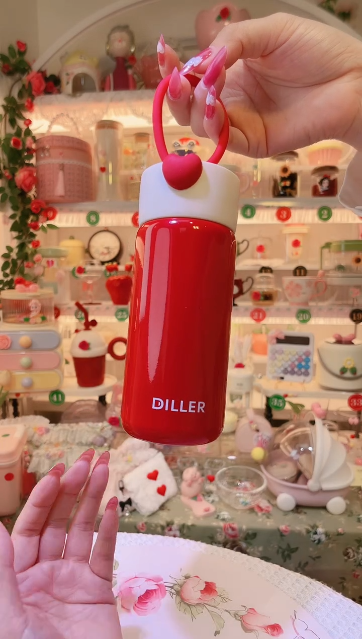 红色爱心保温杯—手工制作品质好！