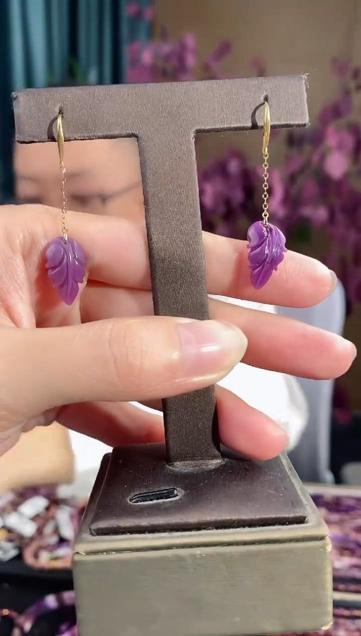 【闪购商品】苏纪石（舒俱来）耳坠18K金镶嵌204