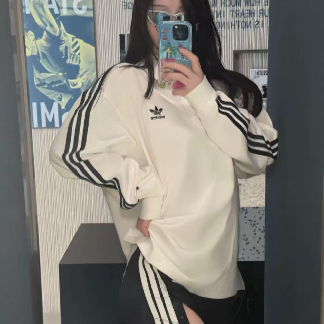 adidas三叶草ADICOLOR欧若风柔软舒适长袖POLO衫 IZ2459